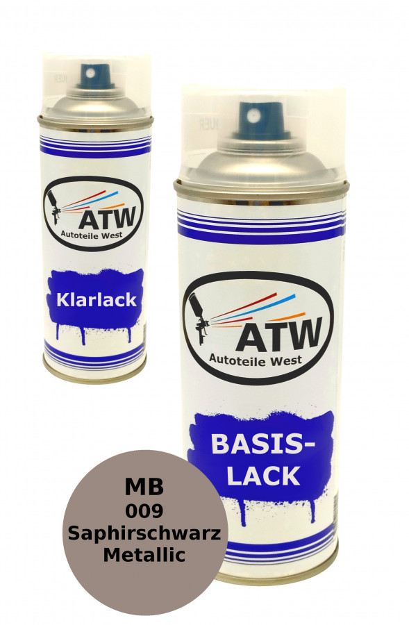 Autolack für Mercedes Benz 009 Saphirschwarz Metallic +400ml Klarlack Set